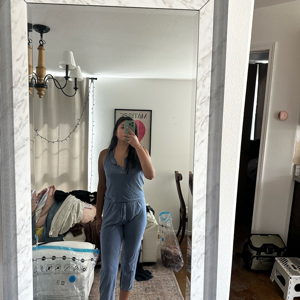 Sundry Casual Blue Sleeveless Jumpsuit